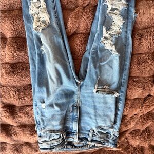 American Eagle Outfitters Light Blue Distressed Skinny Jeans